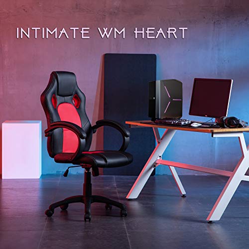 IntimaTe WM Heart Silla de Escritorio de Oficina de PU, Racing,Asiento Giratorio del Escritorio del Ordenador