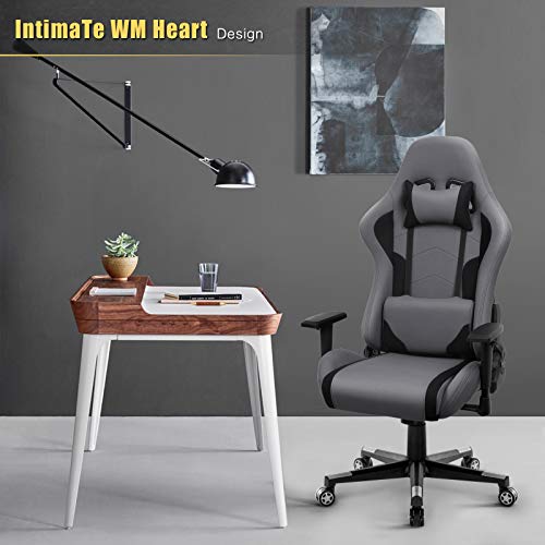 IntimaTe WM Heart Silla Gaming, Oficina Silla Computadora,Ergonómica Silla Giratoria, Silla Reclinable con Alto Respaldo,PC Silla (Gris 1)