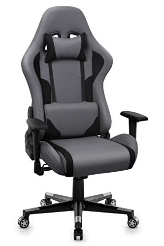 IntimaTe WM Heart Silla Gaming, Oficina Silla Computadora,Ergonómica Silla Giratoria, Silla Reclinable con Alto Respaldo,PC Silla (Gris 1)