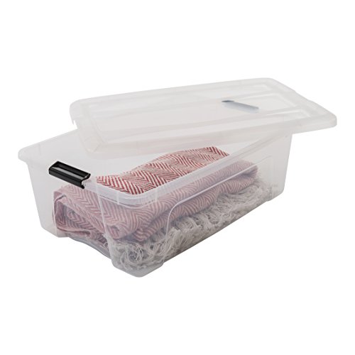 Iris Ohyama New Top Box NTB-30 - lote de 3 cajas apilables de almacenamiento, Transparente, 30 L