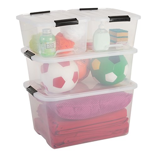 IRIS Top Box TB-30 Lote de 6 Cajas apilables de Almacenamiento con Cierre de Clip, 30 L, 57,5 ​​x 39 x 20,5 cm, 6 Unidades