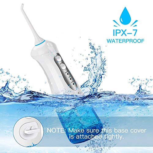 Irrigador Dental Profesional Portátil 300ml, Irrigador Bucal Recargable Impermeable IPX7 y 3 Modos Irrigador Dental de Viaje 4 Recambios Accesorios de Irrigadores Dentales Morpilot Water Flosser