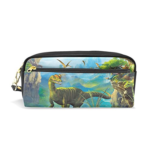 isaoa dinosaurio impreso estuche gran capacidad Durable bolsa de maquillaje lápiz bolsa para niños niñas estudiantes de la escuela, el regalo perfecto en todas las ocasiones