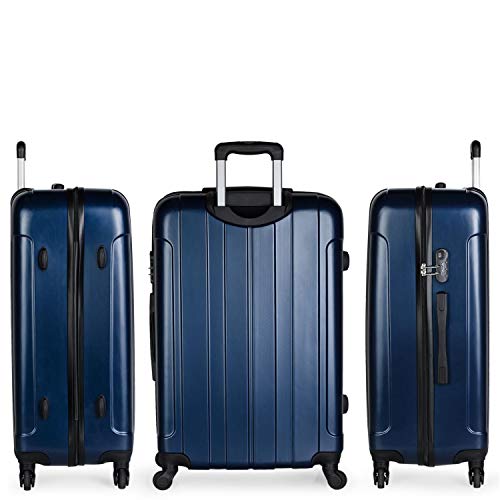 ITACA - Maleta de Viaje Grande XL rígida 4 Ruedas Trolley 73 cm de abs Lisa. cómoda y Ligera. Calidad diseño Gran Capacidad. Estilo y Marca. 771170, Color Marino