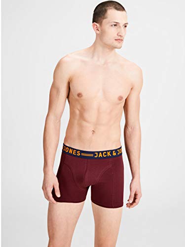 JACK & JONES JACLICHFIELD TRUNKS 3 PACK, Bóxer Hombre, Multicolor (Burgundy), Medium