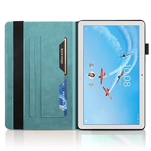 Jajacase Funda para Lenovo Tab M10 / M10 HD 10.1 2018, X505L/F X605L/F Tableta Cubierta - Folio Libro Wallet Case Flip Cover Estuche Protector Carcasa con Soporte,Cuero PU Silicona,Azul Claro