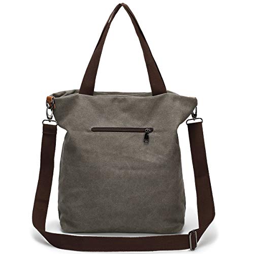 JANSBEN Bolsos Mujer,Bolsos Bandolera de Lona Casual Bolso de Hombro Grandes Mensajero Bolsa Shopper Tote Escuela