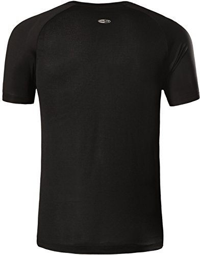 jeansian Hombre Camisetas Deportivas Wicking Quick Dry tee T-Shirt Sport Tops LSL133 (US XL(180-185cm 75-80kg), LSL013_Black)