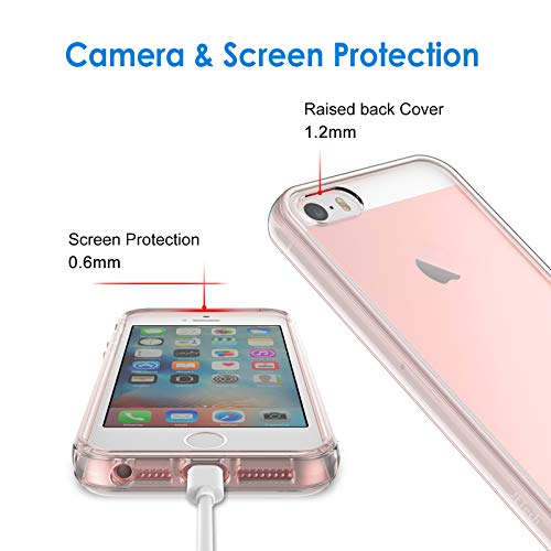 JETech Funda Compatible iPhone SE 2016 (NO es Compatible 2020) 5s 5, Carcasa Anti-Choques/Arañazos, Transparente