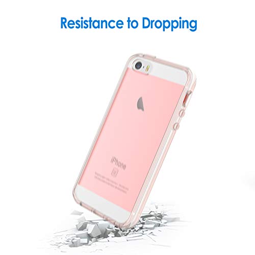 JETech Funda Compatible iPhone SE 2016 (NO es Compatible 2020) 5s 5, Carcasa Anti-Choques/Arañazos, Transparente