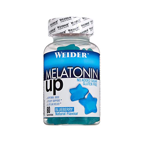 JOE WEIDER VICTORY Melatonine Up, 60 gummies, Sabor Blueberry, 1 mg de melatonina por gominola, Sin gluten y sin azúcar