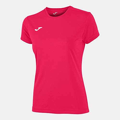 Joma Combi Woman M/C Camiseta Deportiva para Mujer de Manga Corta y Cuello Redondo, Rosa (Pink Fucsia), XL