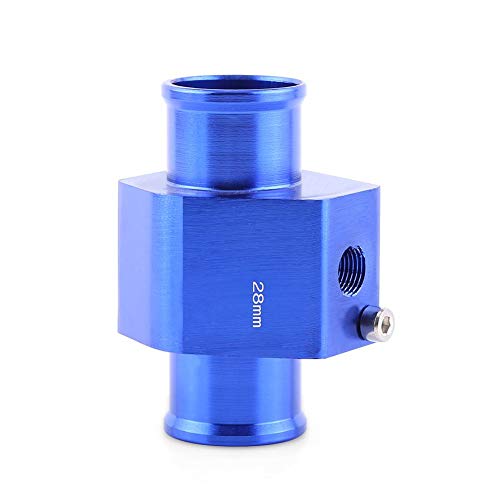 Junta de temperatura del agua Universal Aluminio Coche Junta de temperatura del agua Tubo Manguera Sensor Adaptador de indicador Azul, 26 28 30 32 34 38 40 mm Opcional(28mm)