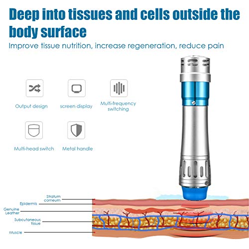 Kacsoo Máquina de terapia de ondas de choque 350W ED Masajeador de alivio del dolor Onda de choque para la disfunción eréctil, Relajación muscular, Tratamiento de la fascitis plantar (CE)