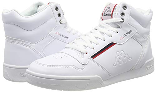 Kappa Mangan, Zapatillas Altas Unisex Adulto, White/Red 1020, 38 EU