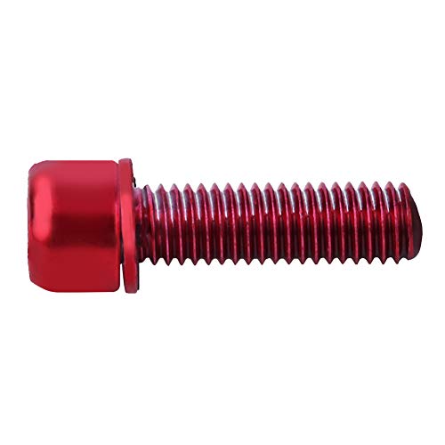 Keenso Tornillo de Bicicleta, 6 Piezas M5 * 18 mm Tornillos Plateado Tornillos de Dirección de Bicicleta (Rojo)