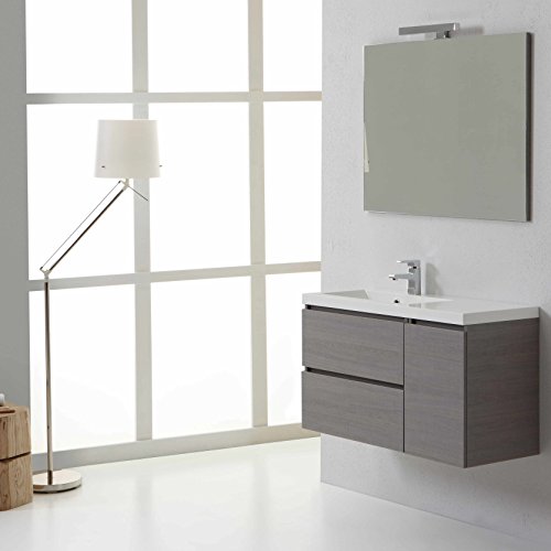 Kiamami Valentina Mueble DE BAÑO DE Pared Manhattan 90 CM Izquierda