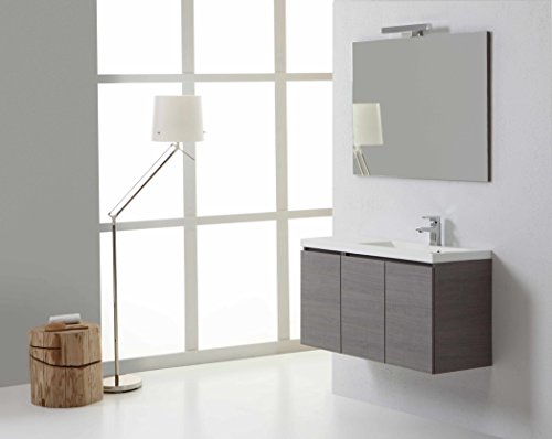 Kiamami Valentina Mueble DE BAÑO Manhattan Gris 90 CM con Puertas