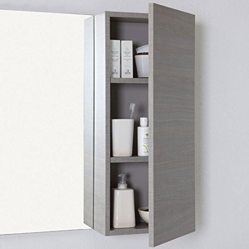 Kiamami Valentina Muebles DE BAÑO DE Manhattan 90 CM Izquierda con Espejo Puertas con GABINETE