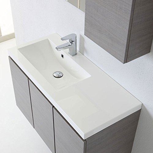 Kiamami Valentina Muebles DE BAÑO DE Manhattan 90 CM Izquierda con Espejo Puertas con GABINETE