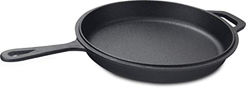 KICHLY Hierro Fundido Horno Holandes Cocina Combinada Dutch Oven 2 en 1 con olla de 3.2 cuartos de galón y sartén de 10.25 pulgadas.