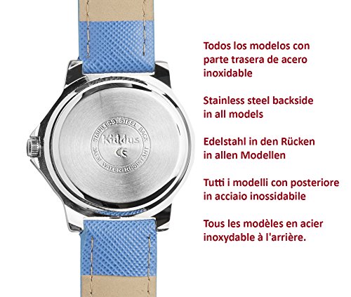 KIDDUS Reloj Educativo de Calidad para niña y niño. Analógico de Pulsera, con Ejercicios Time Teacher para Aprender a Leer y Decir la Hora. Mecanismo de Cuarzo japonés. RE0270 Futbol