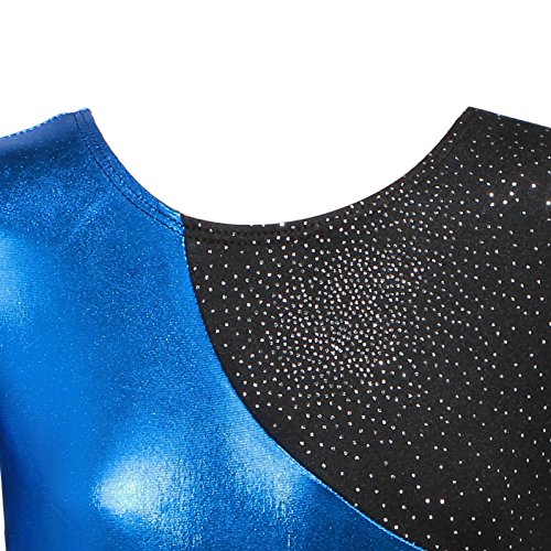 Kidsparadisy Leotardos de Gimnasia para niñas Manga Larga Arco Iris Brillante Spakle Dance Ballet Tutu Leotard (Azul, 100 (2-3Y))