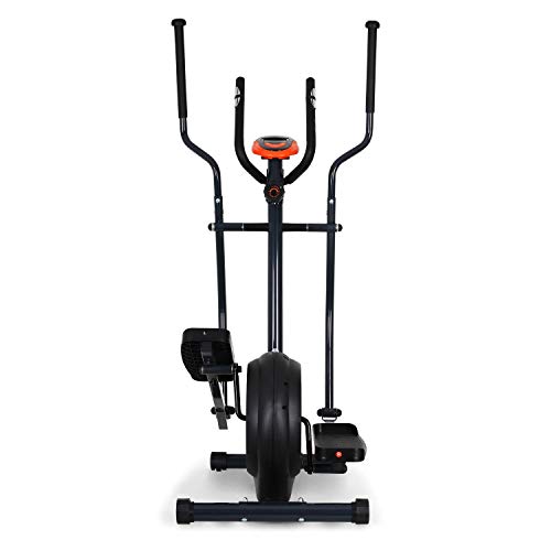 KLAR FIT Klarfit Ellifit FX 250 - Bicicleta de Cardio elíptica, 8 resistencias, Ordenador de Entrenamiento, Pulsómetro, Soportes Antideslizantes, hasta 110 kg, Set de Montaje, Naranja Oscuro