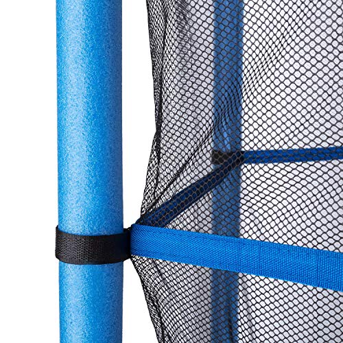 Klarfit Rocketkid - Cama eslástica, Cama elástica Infantil, A Partir de 3 años, 140 cm, Red de Seguridad, Suspensión de Cuerda elástica, Carga máx. 50 kg, Borde Acolchado, Azul