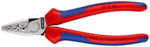 KNIPEX 97 72 180 Alicate para entallar punteras con fundas en dos componentes 180 mm