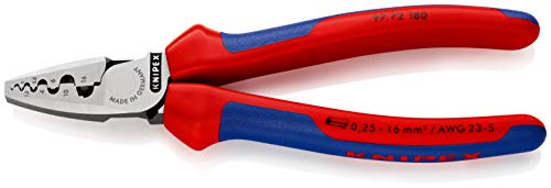 KNIPEX 97 72 180 Alicate para entallar punteras con fundas en dos componentes 180 mm