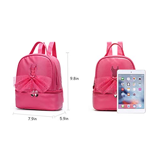 Knowooh Mochila para niñas Bolsa de Baile de Ballet Mochila Impermeable Mochila Escolar de Princesa Bailarina Bailarina Mochila Escolar para niños para niñas (Rosa)