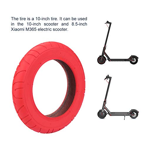 Konesky Neumático para Patinete Electrico, Reforma de DIY 10 Pulgadas Ruedas de Reemplazo Antideslizamiento Scooter Eléctrico Compatible con Xiaomi M365 (2 Pieces Rojo)