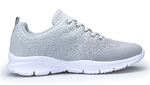 KOUDYEN Zapatillas Deportivas de Mujer Hombre Running Zapatos para Correr Gimnasio Calzado Unisex,XZ746-W-grey-EU39