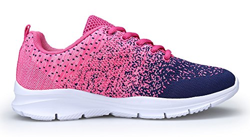 KOUDYEN Zapatillas Deportivas de Mujer Hombre Running Zapatos para Correr Gimnasio Calzado Unisex,XZ746-W-pinkblue-EU35