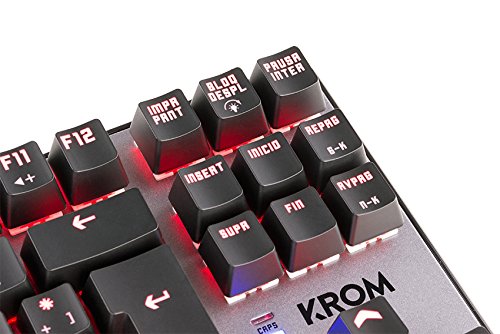 Krom Teclado Gaming Kernel TKL -NXKROMKRNLTKL - Teclado Mecanico, sin Teclado numerico, iluminacion LED RGB, silencioso, Layout Español