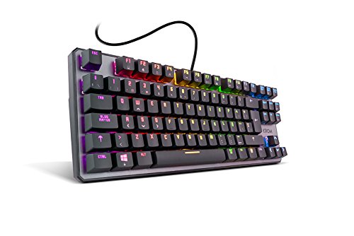 Krom Teclado Gaming Kernel TKL -NXKROMKRNLTKL - Teclado Mecanico, sin Teclado numerico, iluminacion LED RGB, silencioso, Layout Español