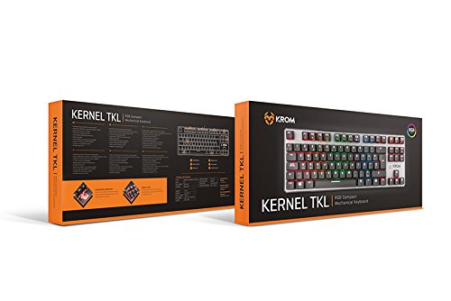 Krom Teclado Gaming Kernel TKL -NXKROMKRNLTKL - Teclado Mecanico, sin Teclado numerico, iluminacion LED RGB, silencioso, Layout Español