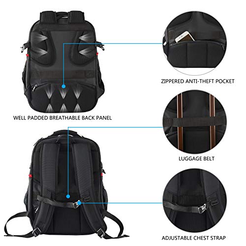 KROSER Mochila para Portátil de Viaje 17.3" XL Mochila para Computadora con Bolsillos RFID Hidrófugo Mochila Universitaria Negocio Elegante Grande Bolso para Portátil Escolar para Hombres/Mujeres