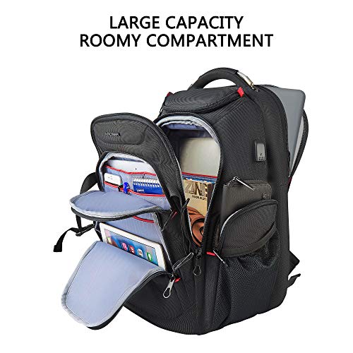 KROSER Mochila para Portátil de Viaje 17.3" XL Mochila para Computadora con Bolsillos RFID Hidrófugo Mochila Universitaria Negocio Elegante Grande Bolso para Portátil Escolar para Hombres/Mujeres