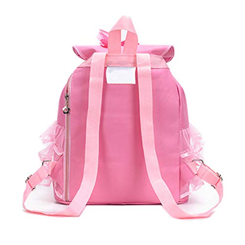 KRUIHAN Niñita Princesa Mochila de Baile - Ballet Gimnasia Nadando Colegio Aire Libre Viajar Yoga Bolso de Deporte Mochila Bailarina Zapato Vestido Equipaje Maleta Rosado