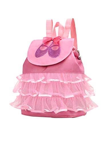 KRUIHAN Niñita Princesa Mochila de Baile - Ballet Gimnasia Nadando Colegio Aire Libre Viajar Yoga Bolso de Deporte Mochila Bailarina Zapato Vestido Equipaje Maleta Rosado