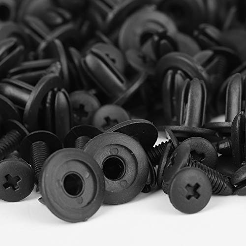 Kuuleyn 6mm 100 Uds agujero Dia Universal plástico negro coche remaches sujetador parachoques guardabarros Push Pins Clips AP