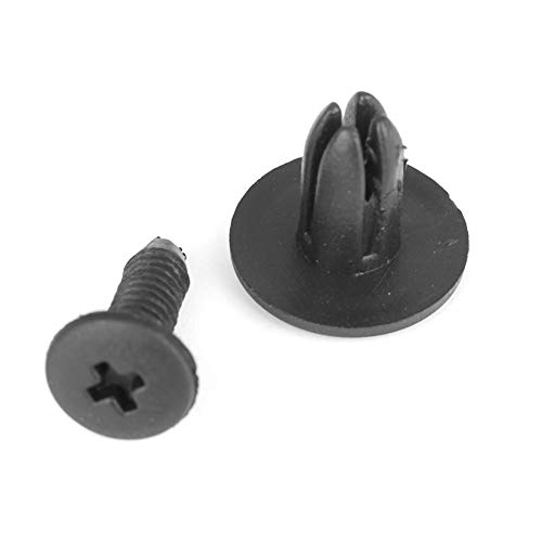 Kuuleyn 6mm 100 Uds agujero Dia Universal plástico negro coche remaches sujetador parachoques guardabarros Push Pins Clips AP