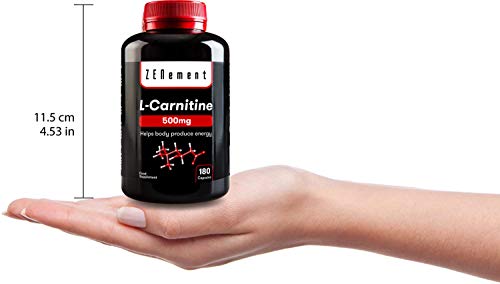 L-Carnitina | 180 cápsulas x 500mg | Ayuda al cuerpo a producir energía, mejorar el rendimiento deportivo y perder peso | Vegano, sin gluten