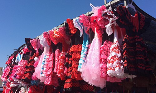 La Senorita Vestido Flamenco Sevillana Español Traje de Flamenca chica/niños rojo negro