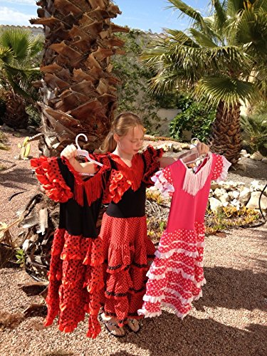 La Senorita Vestido Flamenco Sevillana Español Traje de Flamenca chica/niños rojo negro