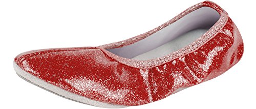 Ladeheid Zapatillas de Ballet Clásico Danza y Gimnasia Mujer Niña LAAK007 (Rojo, 23 EU)