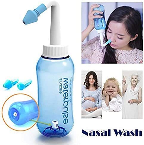 Lavado Nasal,Worsendy Limpiador Nasal,Botella de lavado nasal Yoga Nasal 300ml,Irrigación Nasal alérgica Tratamiento Para Adultos & Niños- Botella para limpieza de nariz