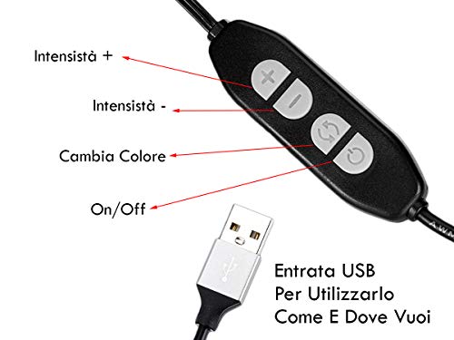 LEDLUX JF0182 - Barra de luz LED para monitor de ordenador, ordenador, TV, portátil, 5 V, USB CCT, regulable, diseño asimétrico, protección de ojos ajustable